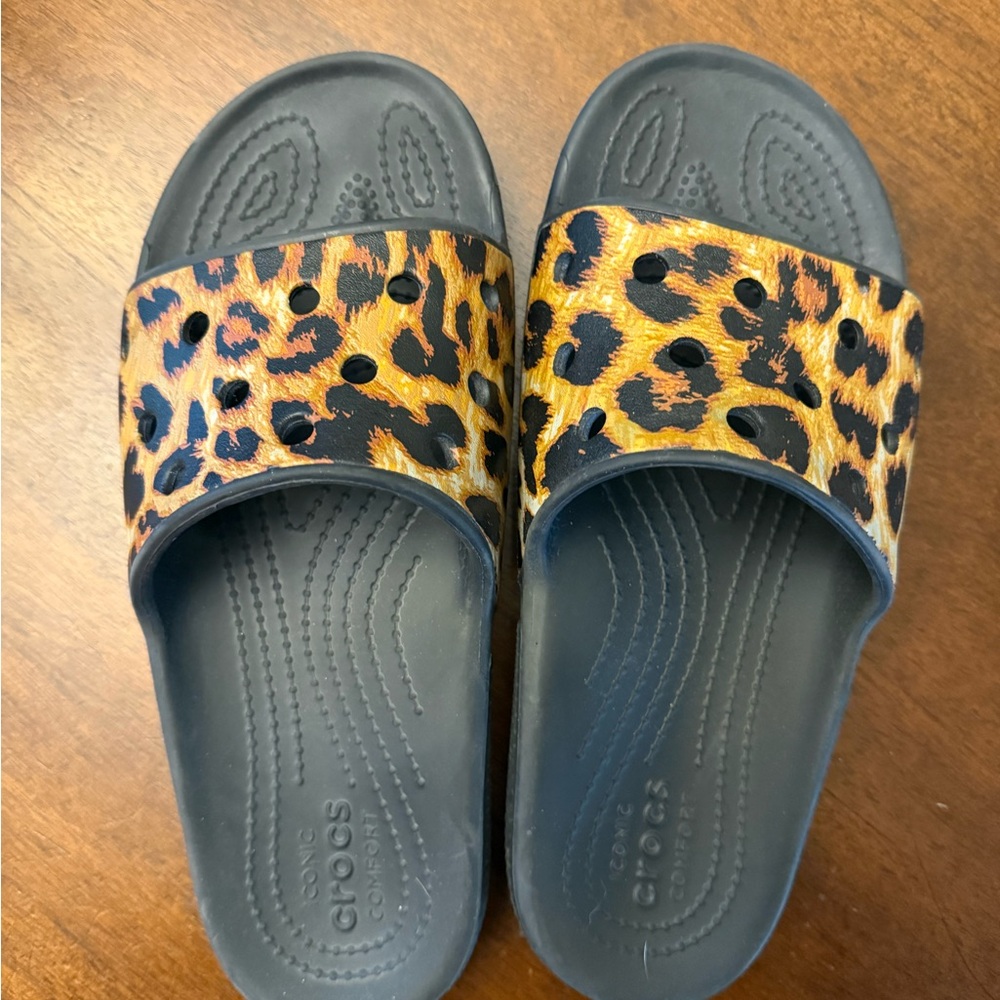 CROCS Leopard Print Slides
